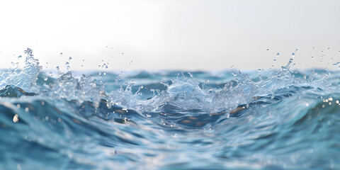 Clear calm water surface texture with splashing background - Ai Generated