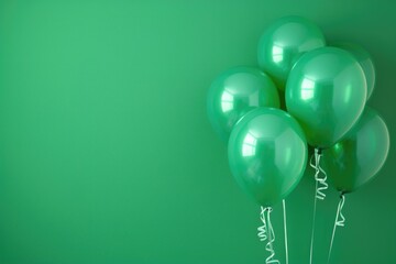 Emerald Green Balloons on a Vibrant Background
