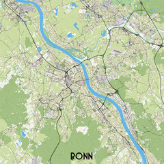 Bonn Germany map poster art