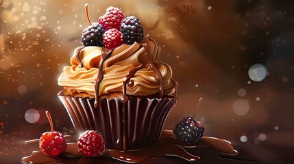 Sumptuous Chocolate Cupcake with Luxurious Flair