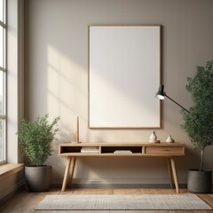 Modern Living Room Poster Mockup: Interior Design Concept