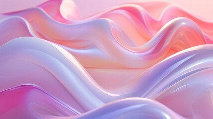 Abstract 3D wavy background with waves. Pastel colors gradient background. 3D render