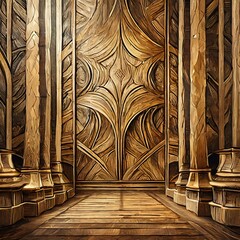 A sumptuous backdrop featuring luxury wooden texture wallpaper, elevating the ambiance of any space