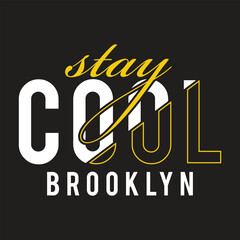 Stary cool brooklyn typography design vector for print t shirt