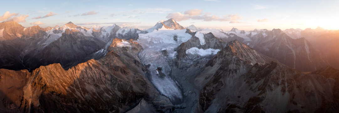 Moiry Glacier sunset Pennine Alps Swiss Alps