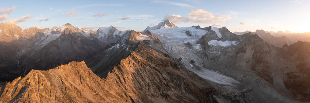 Moiry Glacier sunset Pennine Alps Swiss Alps
