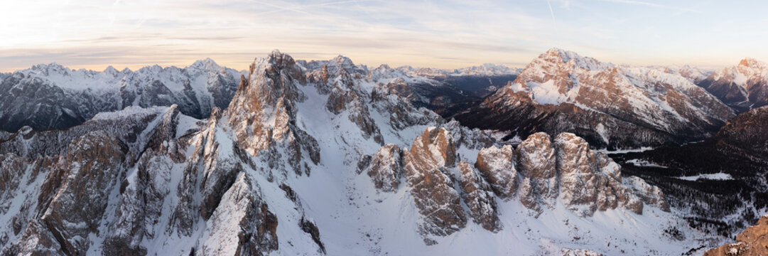 Cadini di Misurina Aerial Tre cime di lavaredo Italian Dolomites