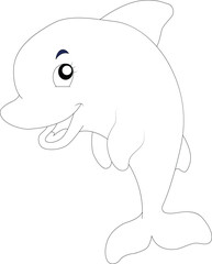 cute dolphin coloring page for kids