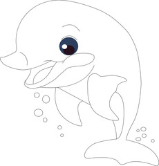 cute dolphin coloring page for kids