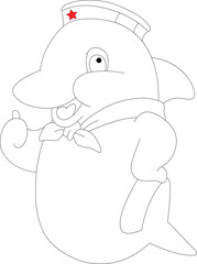 cute dolphin coloring page for kids