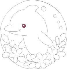 cute dolphin coloring page for kids