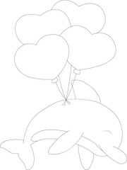 cute dolphin coloring page for kids