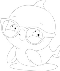 cute dolphin coloring page for kids