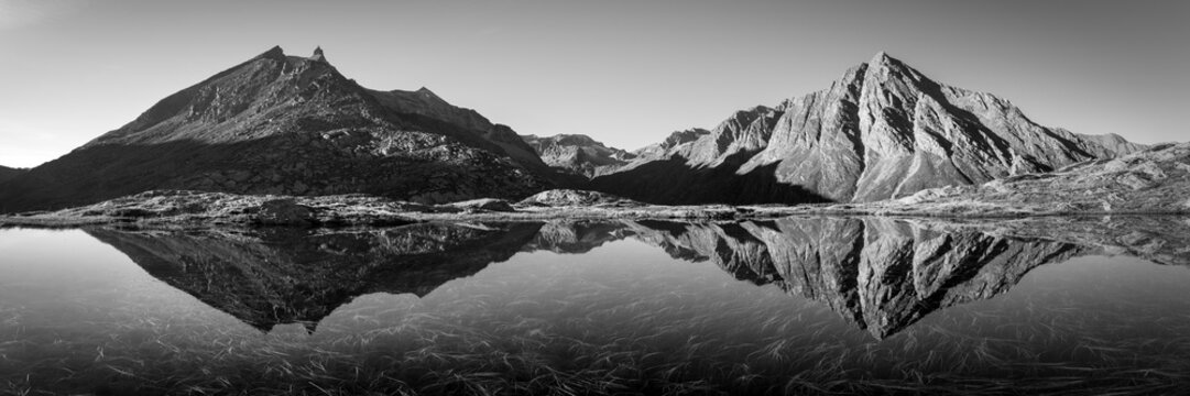 Mont Cenis Lac French Alps Black and white