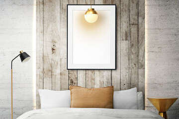 Picture frame png mockup, bedroom decor, transparent design