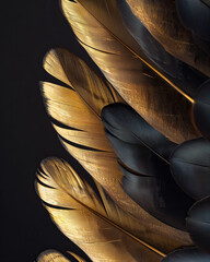 Extreme macro shot of feather barbs of a bald eagle texture.