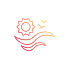 Beach icon design with white background stock illustration