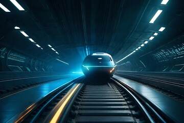 fast moving train in tunnel