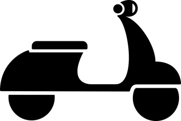 Flat scooter or moped icon as symbol for web page design of sity transport