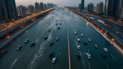 Dubai Emirates floods - obrazy, fototapety, plakaty