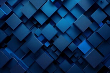 Fototapeta na wymiar mysterious dark blue cubed background with geometric shadows and depth abstract background