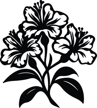black hibiscus flowers on stem clip art preview