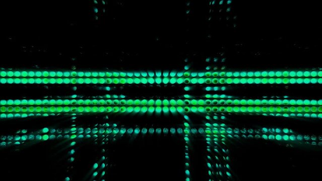 Speed dots retro pixeled background animation. Green transition lines of tv signal, abstract geometric motion background. Screen video animation 4K 3840x2160