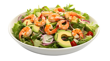 salad with shrimp and avocado with Transparent Background 