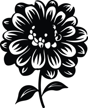 black and white flower silhouette clip art preview