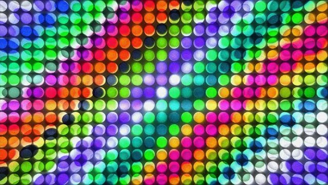 Colorful dots motion background. Rainbow comic dot animation with grain effect. Wave pattern. Retro and Vintage Pattern animation