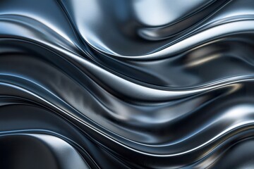 A black and silver background featuring wavy lines creating a modern and dynamic design.