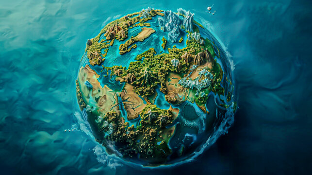 Imagine a striking image of Earth with continents merging into a supercontinent, showcasing unity and interconnectedness Focus on realistic details and vibrant colors to captivate viewers
