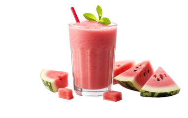 Watermelon Shake on a See-Through Surface