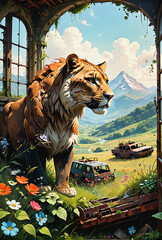 tiger in the jungle - obrazy, fototapety, plakaty