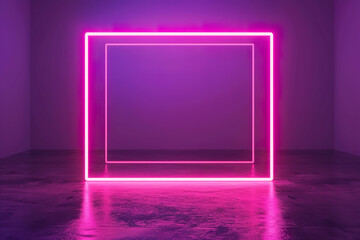 neon neon frame wall in the style of minimalist, abstract 