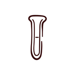 Flask Chemistry icon in line art style. Scientific logo design for medicine, biology, chemistry and science. Vector illustration isolated on a white background.