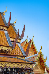 Fototapeta premium Buddhist Temple Wat Phra That Doi Suthep, Thailand, architecture of Asia