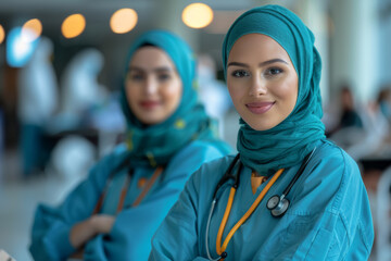 Muslim surgeon nurse,woman