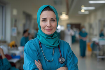 Muslim surgeon nurse,woman