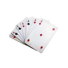 Obraz premium four aces poker cards isolated. playing card.