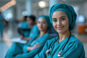 Muslim surgeon nurse,woman