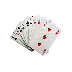four aces poker cards isolated. playing card.