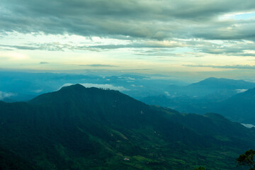 Panorama of the Andes Mountains from the Cerro las Nubes, Mount of the Clouds, in Jerico, Jericó,...