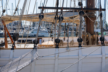 Barcelona, Spain: Sailboat in the harbor