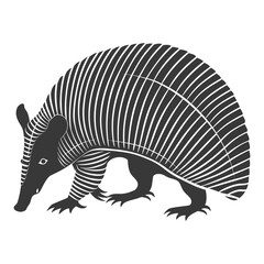 Silhouette armadillo animal black color only full body