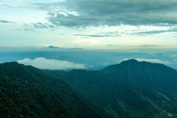 Panorama of the Andes Mountains from the Cerro las Nubes, Mount of the Clouds, in Jerico, Jericó, Antioquia, Colombia.