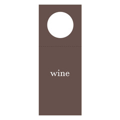 Bottle neck hanger template. Wine tag.