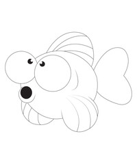 fish coloring page for kids and adults black and white coloring book page