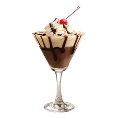 chocolate cream cocktail isolated on white or transparent background png cutout clipping path
