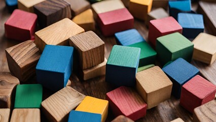 Fototapeta na wymiar 3d colorful blocks as pattern, diversity